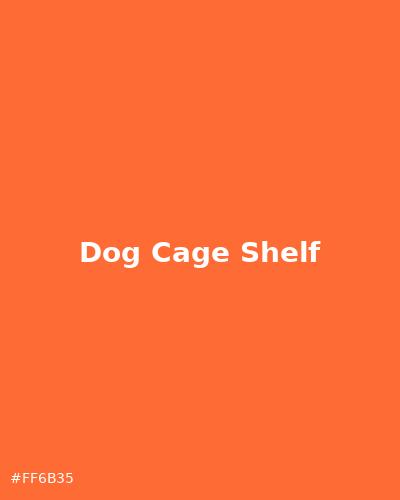 Custom shelf built over a dog cage with wood-look surface